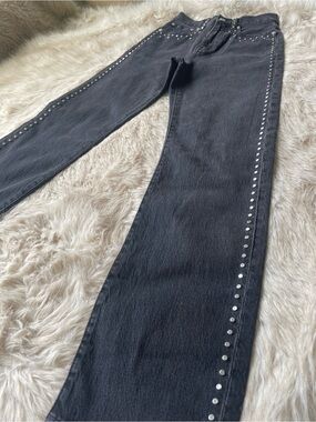 Madewell Studded Black Wash 90s Straight Jean